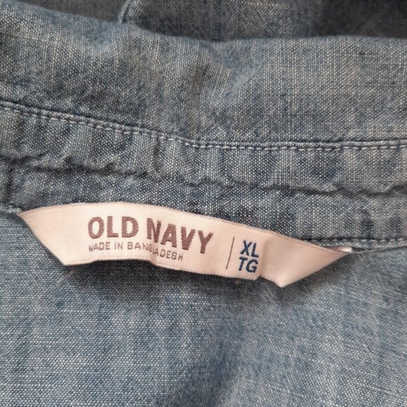 OLD NAVY 100% Cotton Chambray Blue Button Down Shirt Kids Youth Sz XL - Picture 8 of 9